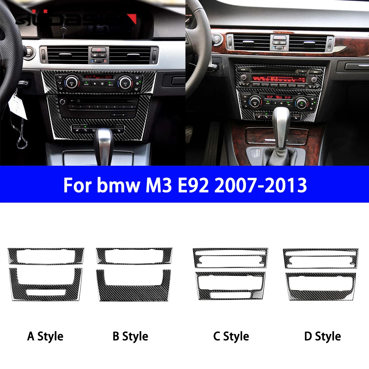 

Suitable for BMW 3 Series M3 E92 2007-2013 Car CD Air Conditioning Panel Decorative Sticker Carbon Fiber Interior Modification.