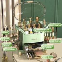 Desktop Makeup Organizer Transparent Jewelry Cosmetic Storage Box Dustproof Large Capacity Makeup Container Jewelry Lipstick Box 2
