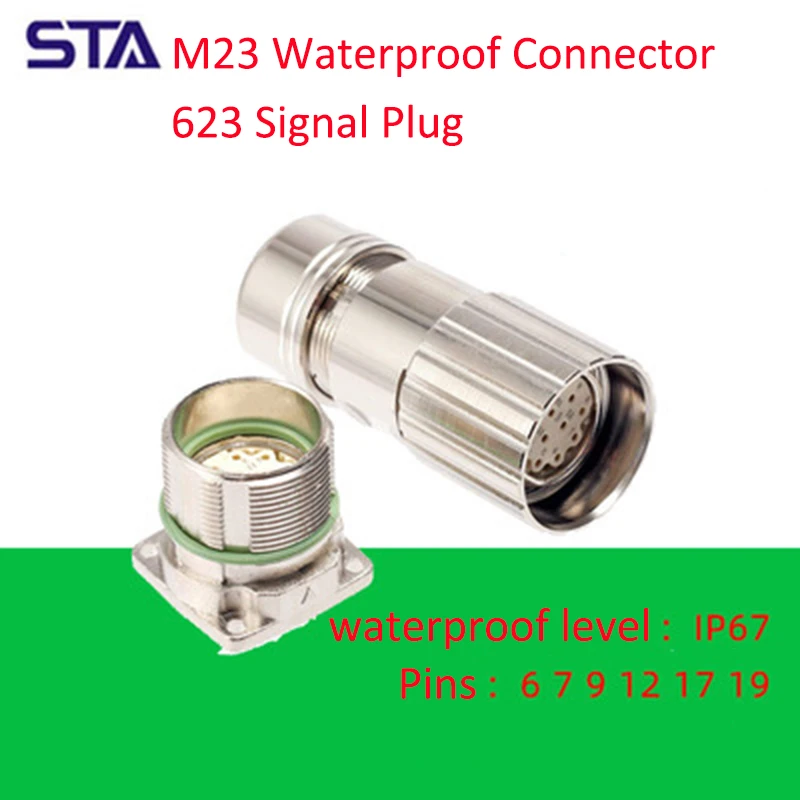 Macho Fêmea Tomada 12 Buraco 17 Pinos Clockwisecounterswise Servo Motor Codificação Dysprosium Aviação Metal Conector M23