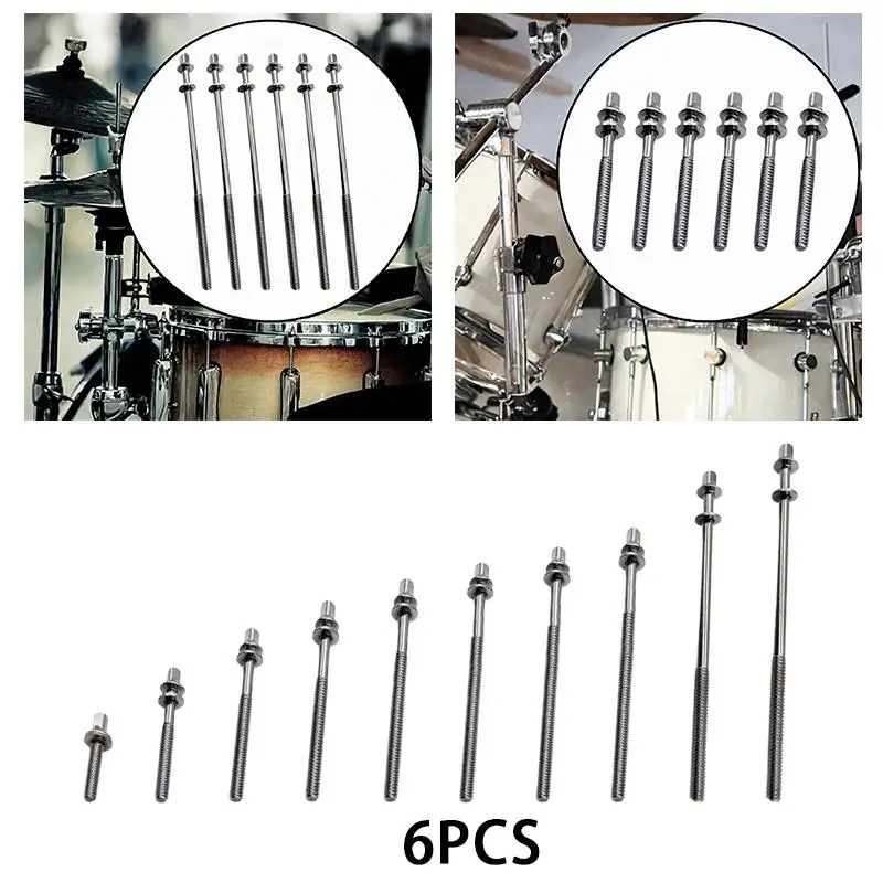 10 set van 10 Stuks Drum Strakke Schroef Duurzaam Drum Spanning Staven voor Reparatie Onderdelen Drum Snare 5mmx100mm, 5x100mm