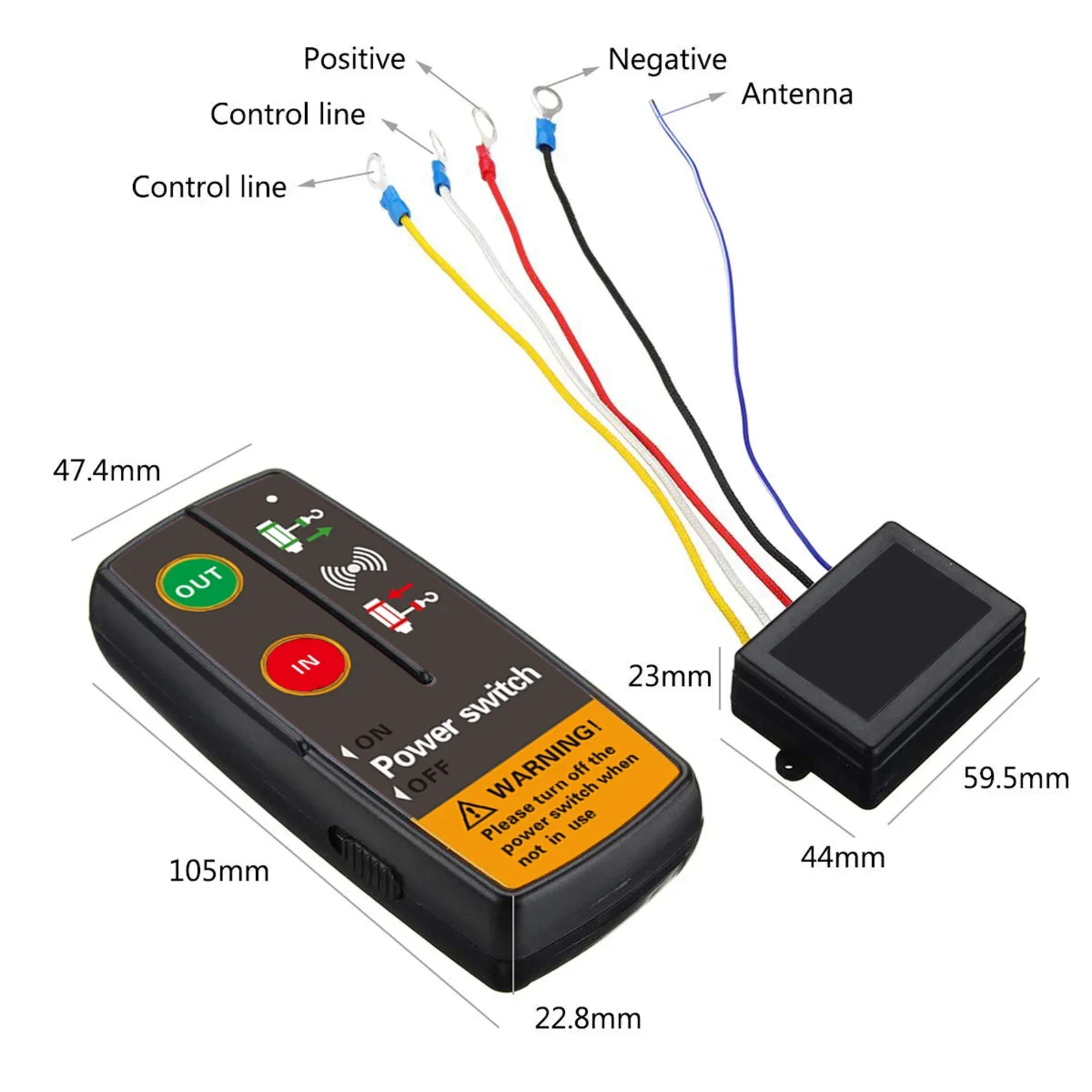 Winch Wireless Remote Control Switch Set for Truck