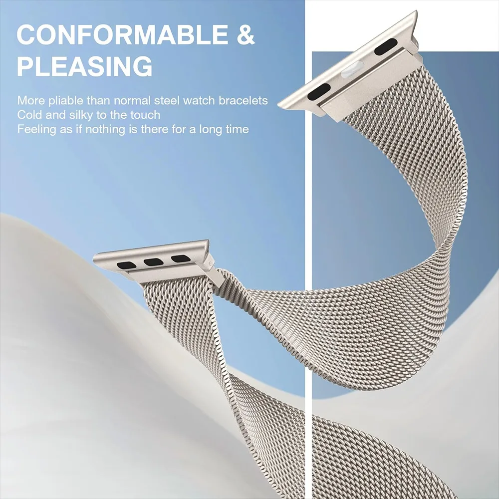 Elegant Milanese Loop Metal Strap for Apple Watch - Premium Stainless Steel Band