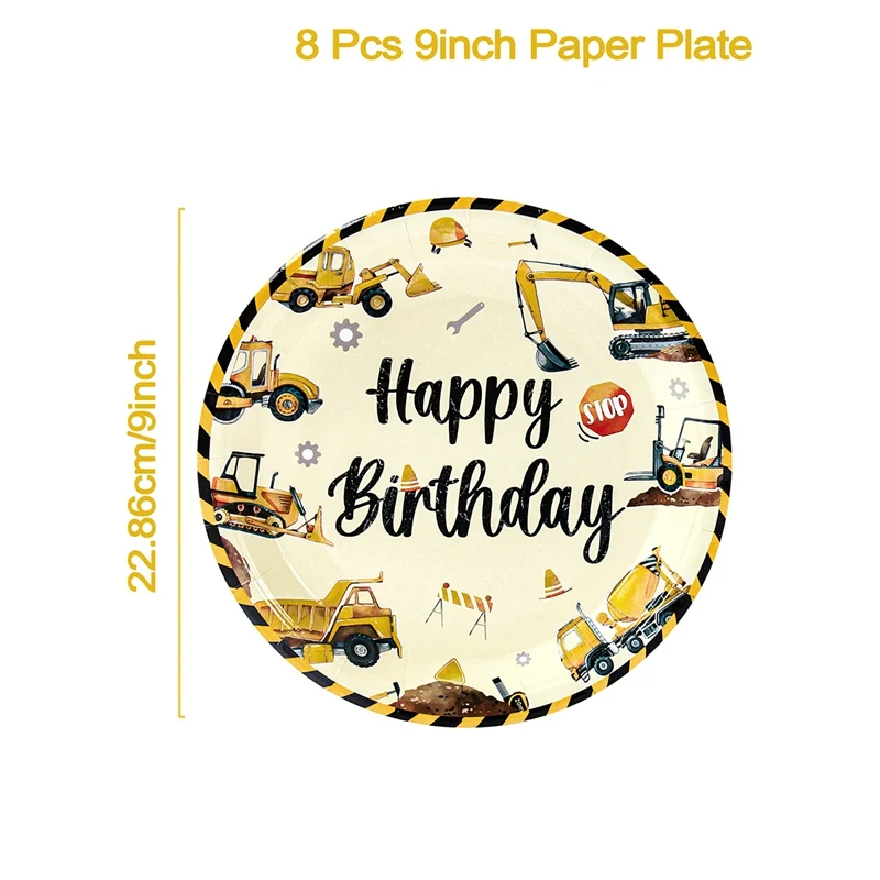 7 PZ TOPPER per torte escavatore da costruzione ragazzo buon compleanno