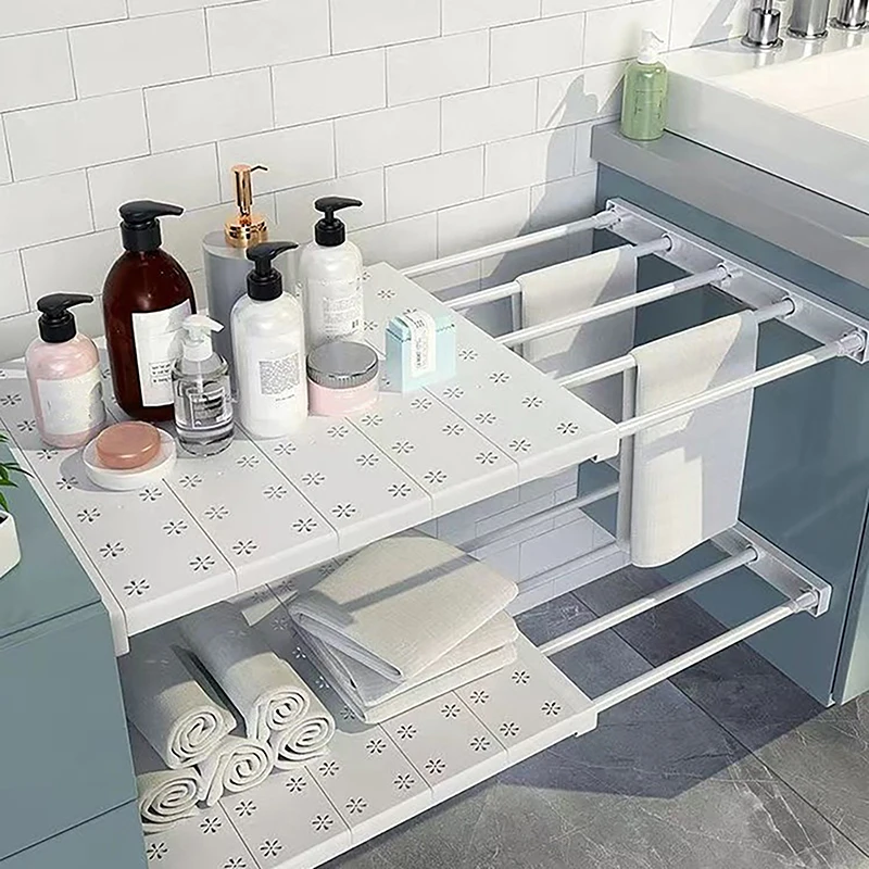 

Раздвижной разделитель для шкафа, регулируемая полка для шкафа, без отверстий, для хранения, для кухни и ванной, разделитель для стеллажа