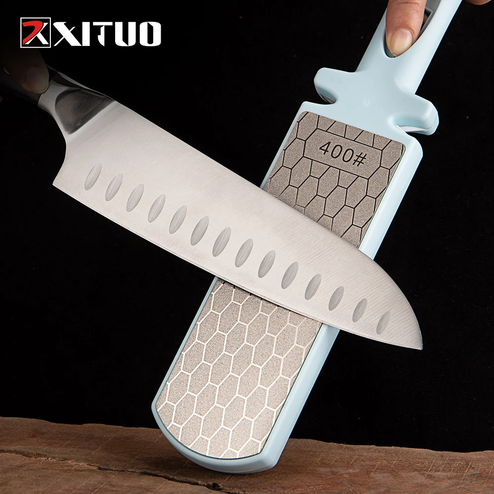 8Inch Knife Sharpener Rod, Durable Diamond Sharpening Rod, Knife Sharpener  with Comfort Grip Home Kitchen Sharpener Stone Tool for Bread Knives, Fruit