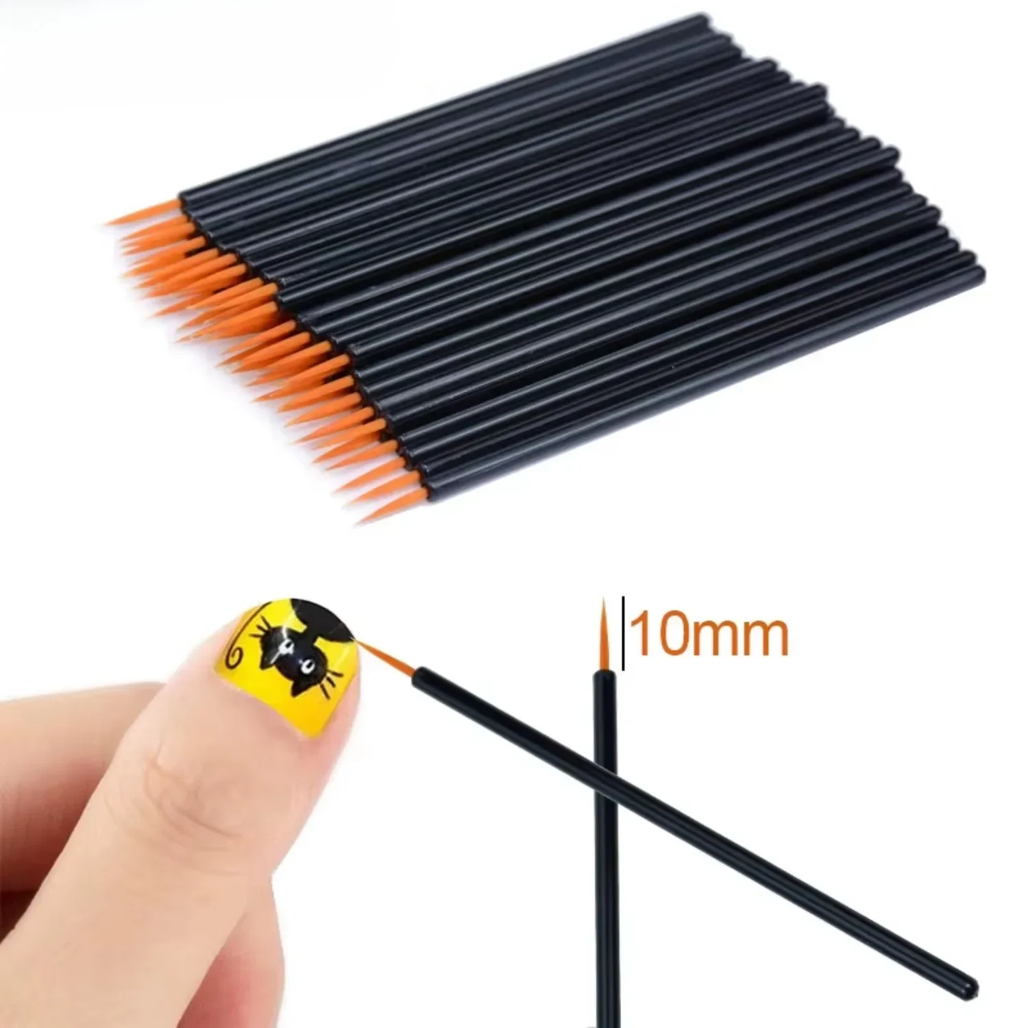 Eyeliner Beauty Reusable 50pcs/lot Gel Liner Nail Art Brushes Painting Pen Disposable  Eyeline Makup Tools