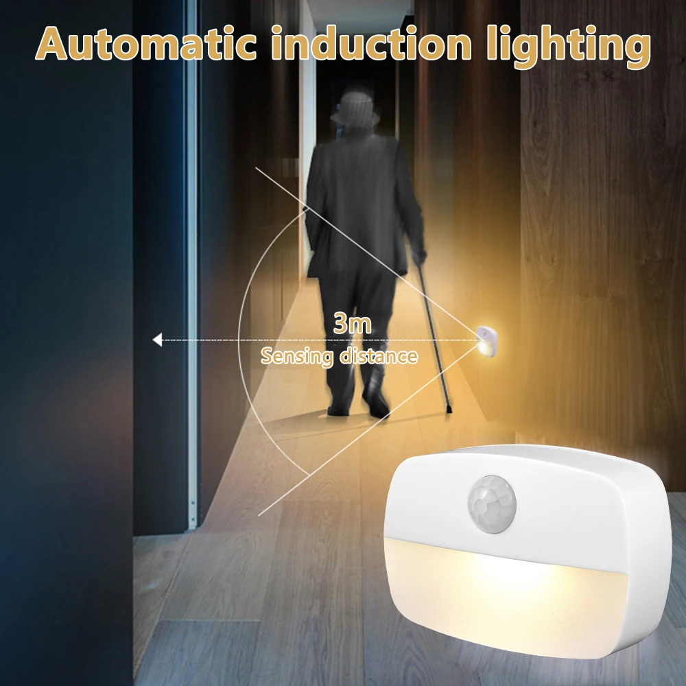 Motion Sensor Night Light PIR Human Infrared Activated for Wall Hallway Bedroom Closet Stair