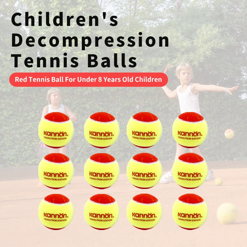 

KANNON Tennis Balls Kids Bola Red Professional Decompression 75% Soft Elastic Children Training Tennis Ball with Mesh Bag 12Pcs