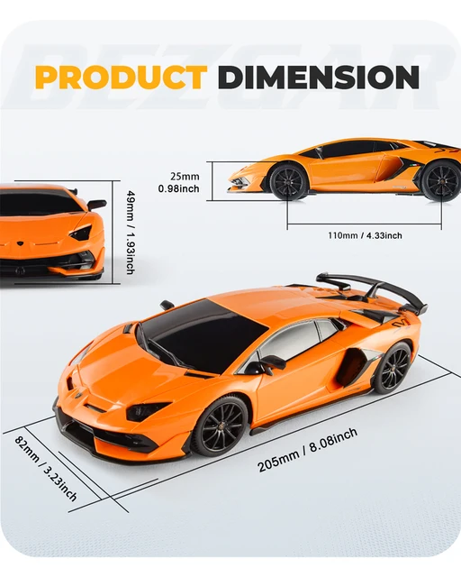 Remote Control Toy Car Lamborghini Aventador SVJ, 2.4GHz RC Car BEZGAR X RASTAR Electric Racing Toy Model Vehicle Boys Kids Gift 2
