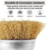 Wire Brush Wheel Cup Brush Set,Set Coarse Crimped 1/4 Inch Shank Wire Wheel for Drill Attachment Copper Wire Brush 3