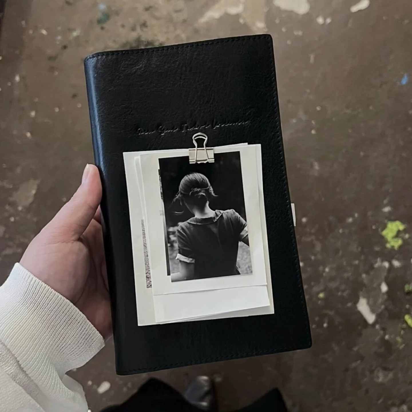 Vintage Minimalist Black Leather Refillable Journal and Planner