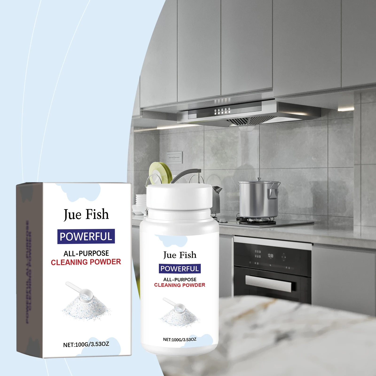 5PCS Kitchen Stove Cleaner Powder Powerful Multipurpose Kitchenware Range Hood Oven Heavy Oil Stain Removal Grease CleaningAgent