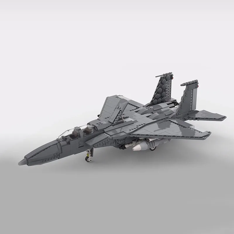 

1281PCS WW2 Military MOC 1:33 Scale F-15 E Strike Eagle jet fighter model creative ideas high-tech Toy airvehicle Plane Blocks