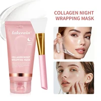 Hydrolyzed Collagen Overnight Wrapping Peel Off Facial Mask Anti-Wrinkle  Shrink Pores Brightening for Oily/Dull Skin Care