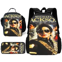 Child School Cool Popular Singers Michaels Jackson Backpack with Lunch Bags ,Pencil Bags ,School Bags for Boys Girls Best Gift 1