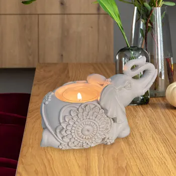 Pillar Candle Holder Candle Sticks Holder Elephant Statue Candelabra for Anniversary Tabletop Wedding Dining Room Farmhouse 3
