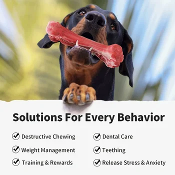 Durable dog chew toys for powerful chewing dogs, sturdy, non-toxic natural rubber toys for cleaning canine teeth 4