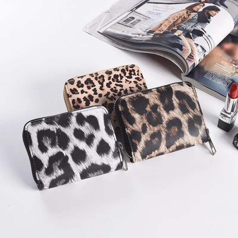 Classic Leopard Animal Women PU Leather Wallet Female Credit Card Holder Small Clutch Bag Fashion Ladies Purse With Coin Pocket 4