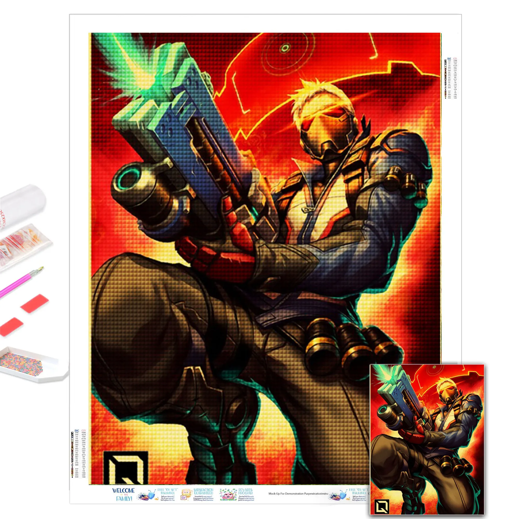 

Алмазная живопись 5D Game Overwatch, Набор для вышивки крестиком, мозаика для творчества, домашний декор