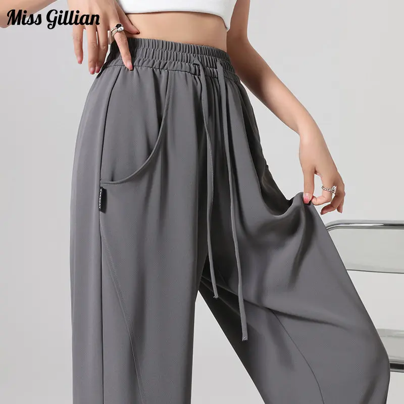 

Casual Pants Women Basic High Waist Wide Trousers Summer 2023 Fashion Simple Style Solid Loose Suit Pants Female Clothing
