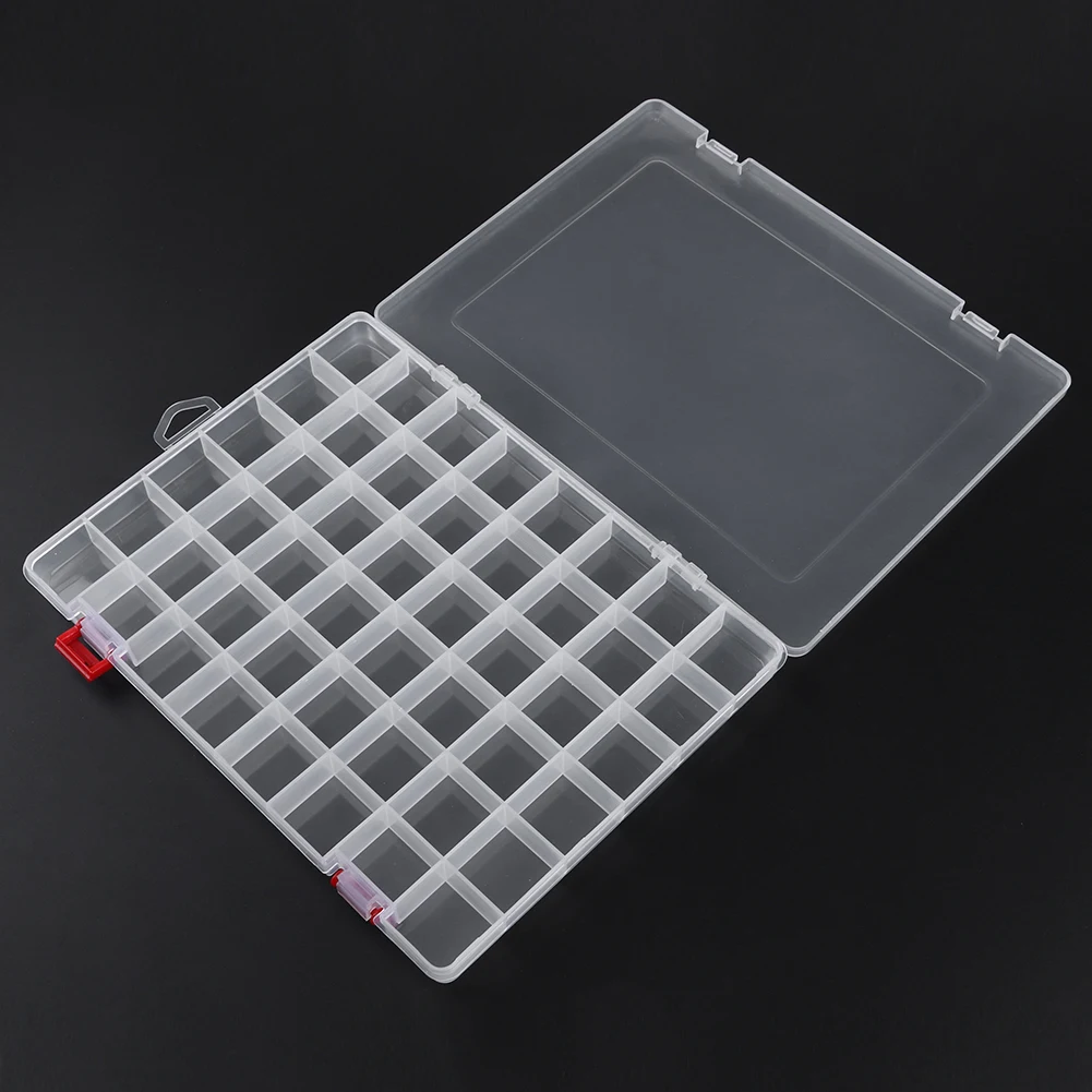 48 Grids Compartment Fishing Tackle Box Transparent Plastic Storage Box Fishing Lure Bait Hook Organizer Case Toolbox Container