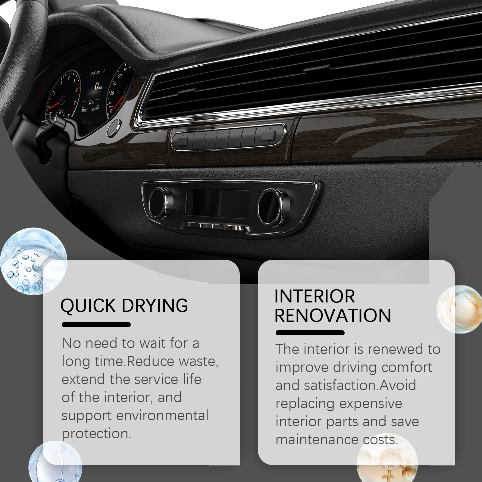 Car Interior Polish Restorer Scratch Remover Stain Protection Leather Dashboard Seats Trim Care Cleaner