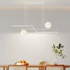 Modern Simple Led Restaurant Chandelier Light Luxury Dining Table Pendant Light Nordic Long Strip Creative Indoor Lighting Lamps 6