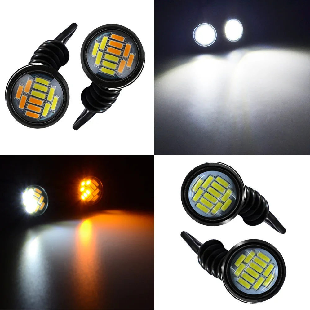 2x 23mm 12smd Eagle Eye Blinker Weiß Gelb Tagfahrlicht Spot Signal Lampe  Backup Auto Motor Led Parken Tag Lampe