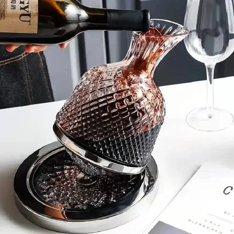 

1500ml Creativity Crystal Glass Cup Rotation Tumbler Wine Aerator Decanter Glass Cup For Wine Glasses Mug Cup Creative Gifts