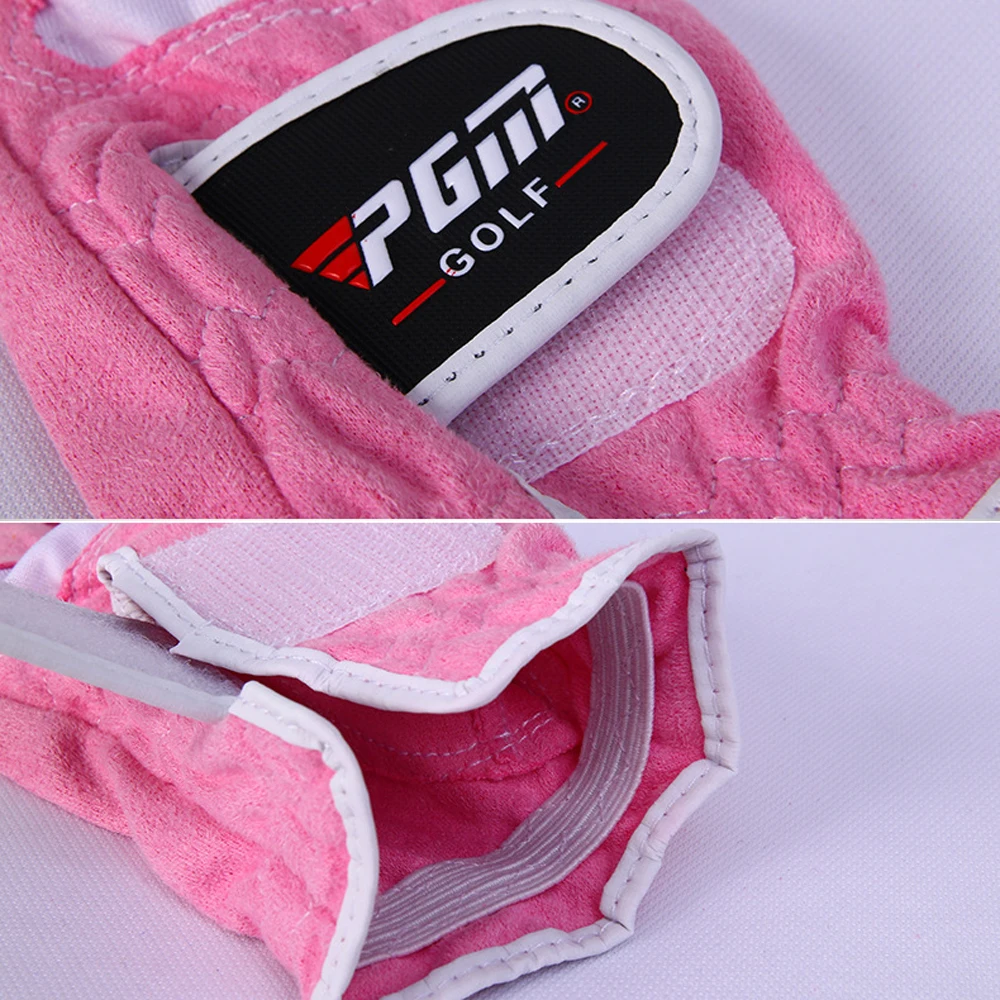 PGM 1pair Women Golf Gloves Soft Microfiber Cloth Breathable Non-slip Protective Gloves Hand Wear Golf Accessory ST009 4