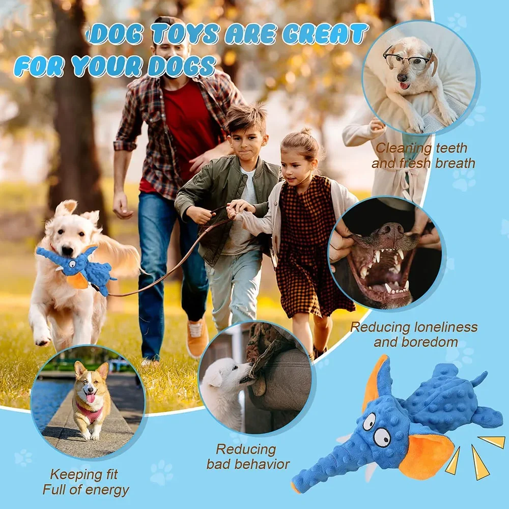 Crinkle Durable Dog Chew Toy No Stuffing - PeticaDeals