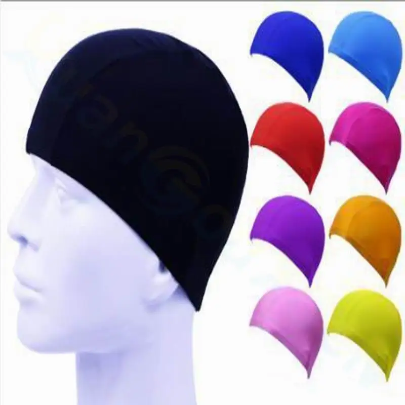 Bambini bambini tessuto elastico cuffia da nuoto piscina Sport acquatici proteggere orecchie cappello nuoto cappelli da bagno berretti ragazzi ragazze colore puro