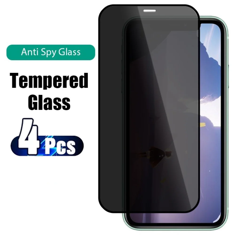 1 4Pieces Anti Spy Screen Protector for IPhone 12 13 14 Pro Max Private