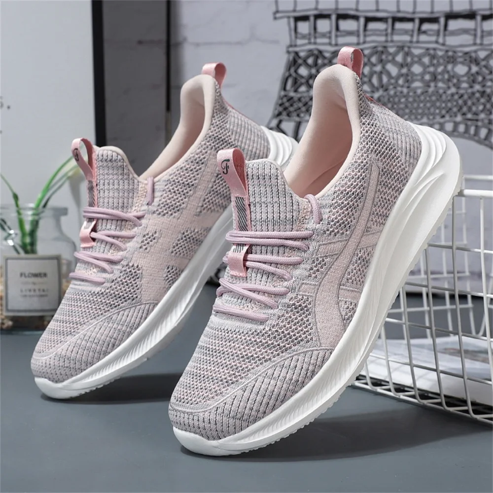 Women's Comfy Sneakers 2023 New Mesh Breathable Lace Up Casual Shoes 35-41 Large-Sized Running Sport Flats