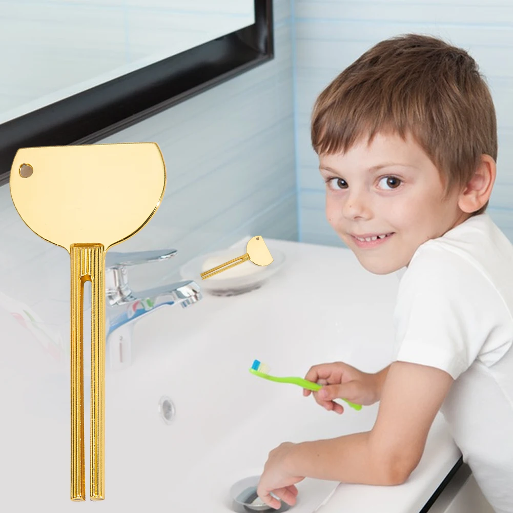 Toothpaste Squeezer Tube Key Squeezer Stainless Steel Rolling Toothpaste Squeezer Reduce Waste Multifunctional for Bathroom 4