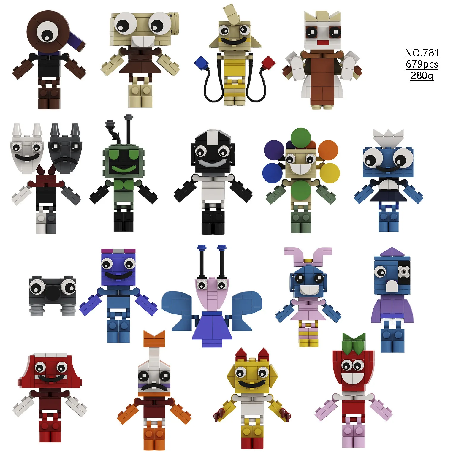 thumbnail image 1 of Bloques de construcción de Dandys World Modelo Personajes de Dandys World Dandy Vee Good Pebble Shrimpo Figuras Bloques Juego de juguetes Regalos de Navidad para niños, 1 of 4