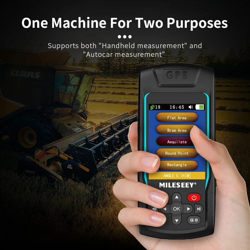 Mileseey GPS/Plough Land Meter MC8066 Handheld GPS Area meter Tester Land Measuring Instrument Plough Navigation Area Meter