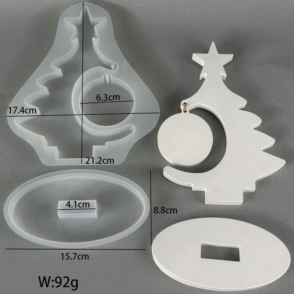 Molde De Silicona Para Adornos Navideños - Set De 5 Piezas Con Agujero Para Colgar