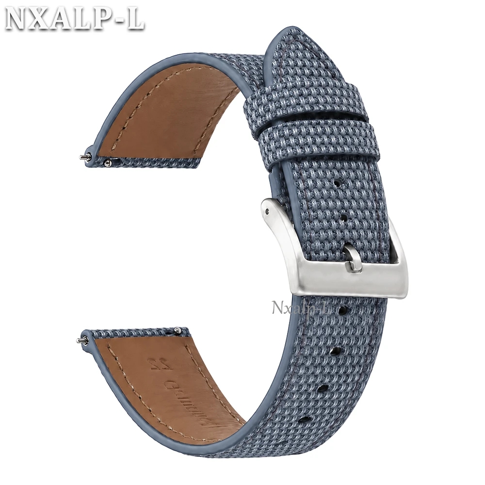 High-Quality Canvas & Leather Watchband with Quick Release - 20mm/22mm