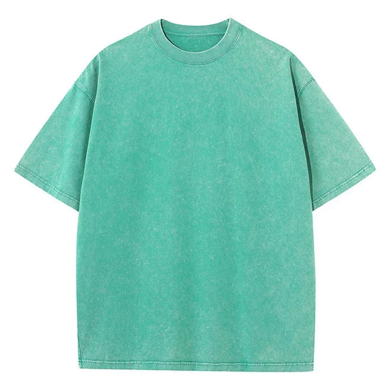 Vintage-Inspired Heavyweight Solid Color Oversized T-Shirt - Unisex Summer Streetwear