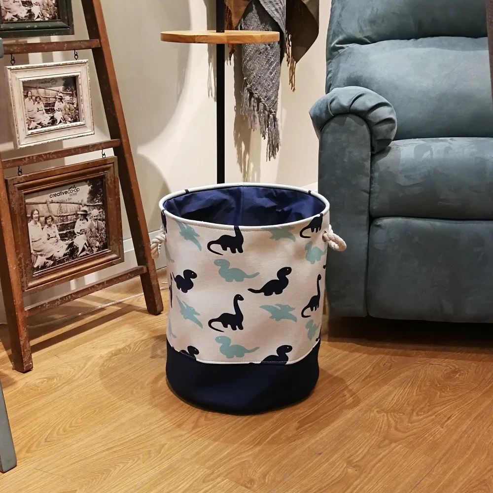 Large Cartoon Dinosaur Storage Basket For Baby Toys Clothes Fabric Foldable Laundry Hamper Boys Bedroom Organizer Nursery Hamper 6