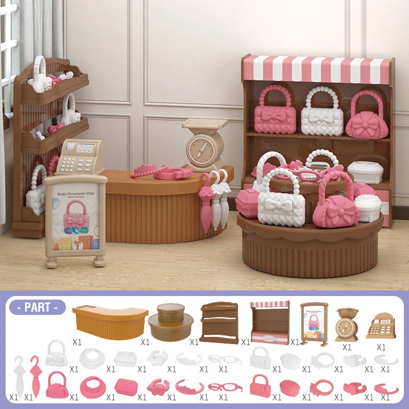 Koala Diary Dollhouse Home Pretend Toys Miniature Furniture Bus Dolls Accessories Girls Diy Toys Miniature Scene Doll House Gift, Alina Gadgets