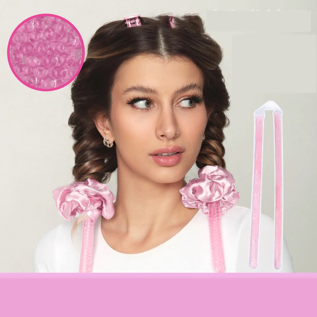 1 Set Of 7 Pcs Curling Headband Rod Hair Gelcurler Fast Hair Curler Headband No Heat Silk Curls Diy Hair Styling Tools