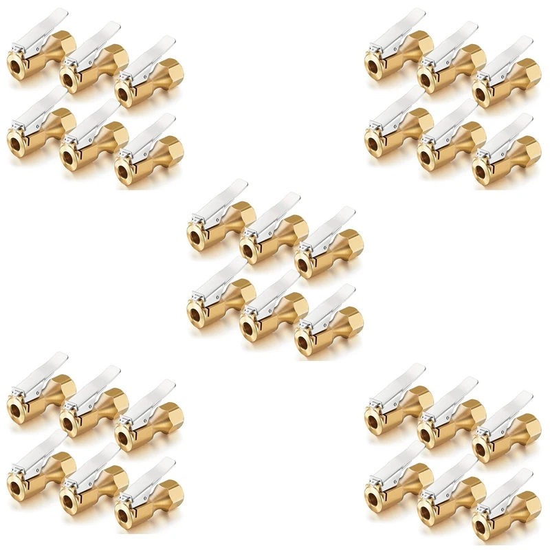 

30 Pieces Brass Air Chuck Open Flow Straight Tire Chuck With Clip For Tire Inflator Gauge Compressor Accessories