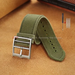 Durable High - Density Nylon Watch Strap with Soft Ribbed Design - 22mm (Green)