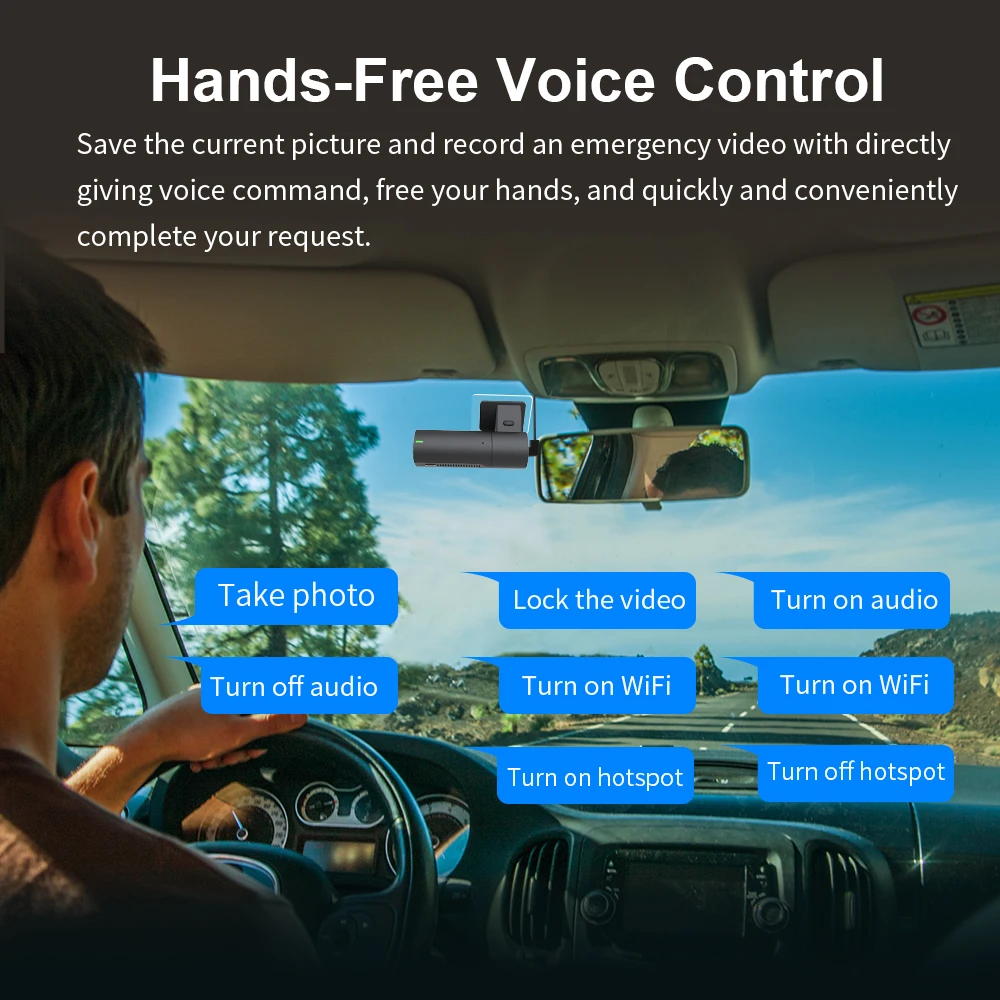 블랙박스 KAWA 자동차 DVR D6 대시 카메라 자동차 1440P 비디오 레코더 음성 제어 24H 주차 모드 App 제어 야간 투시경 대시 캠