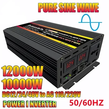 3000W-12000W Pure Sine Wave DC1-60V AC 110/220V อินเวอร์เตอร์อัจฉริยะดิจิตอลจอแสดงผล inverter Converter สำหรับรถกลางแจ้ง 1