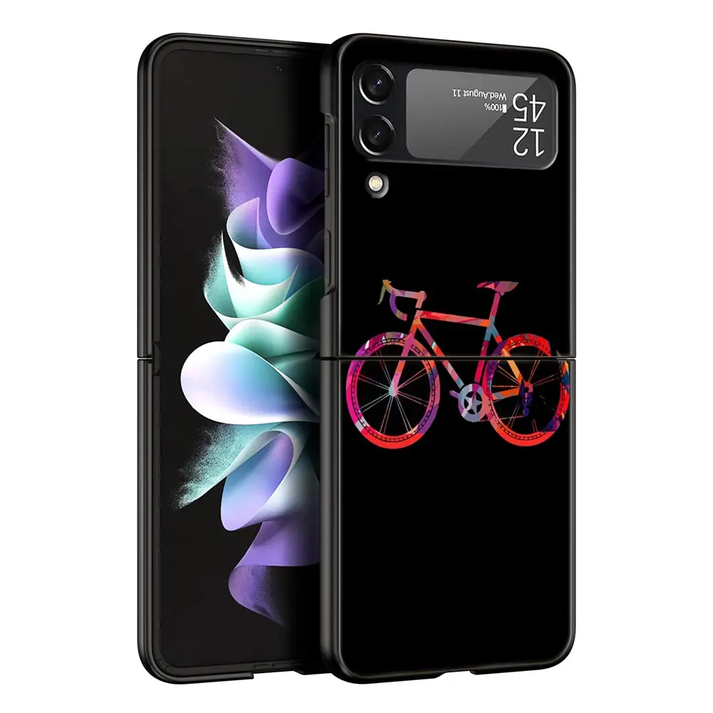 Mountain Bike Art Phone Case - Black Hard Folding Cover