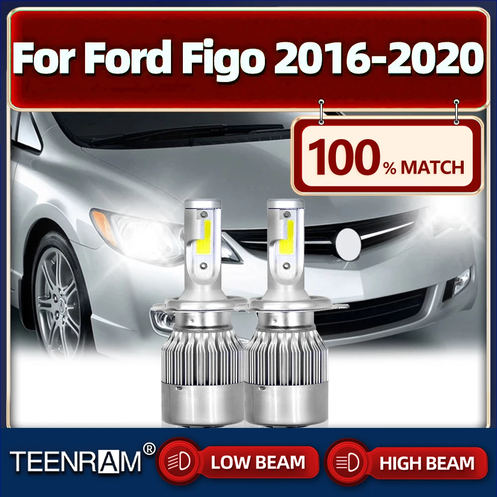 

H4 Canbus LED Headlight Bulbs 120W 20000LM CSP Chip Car Light High Low Beam 12V 6000K White For Ford Figo 2016 2018 2019 2020