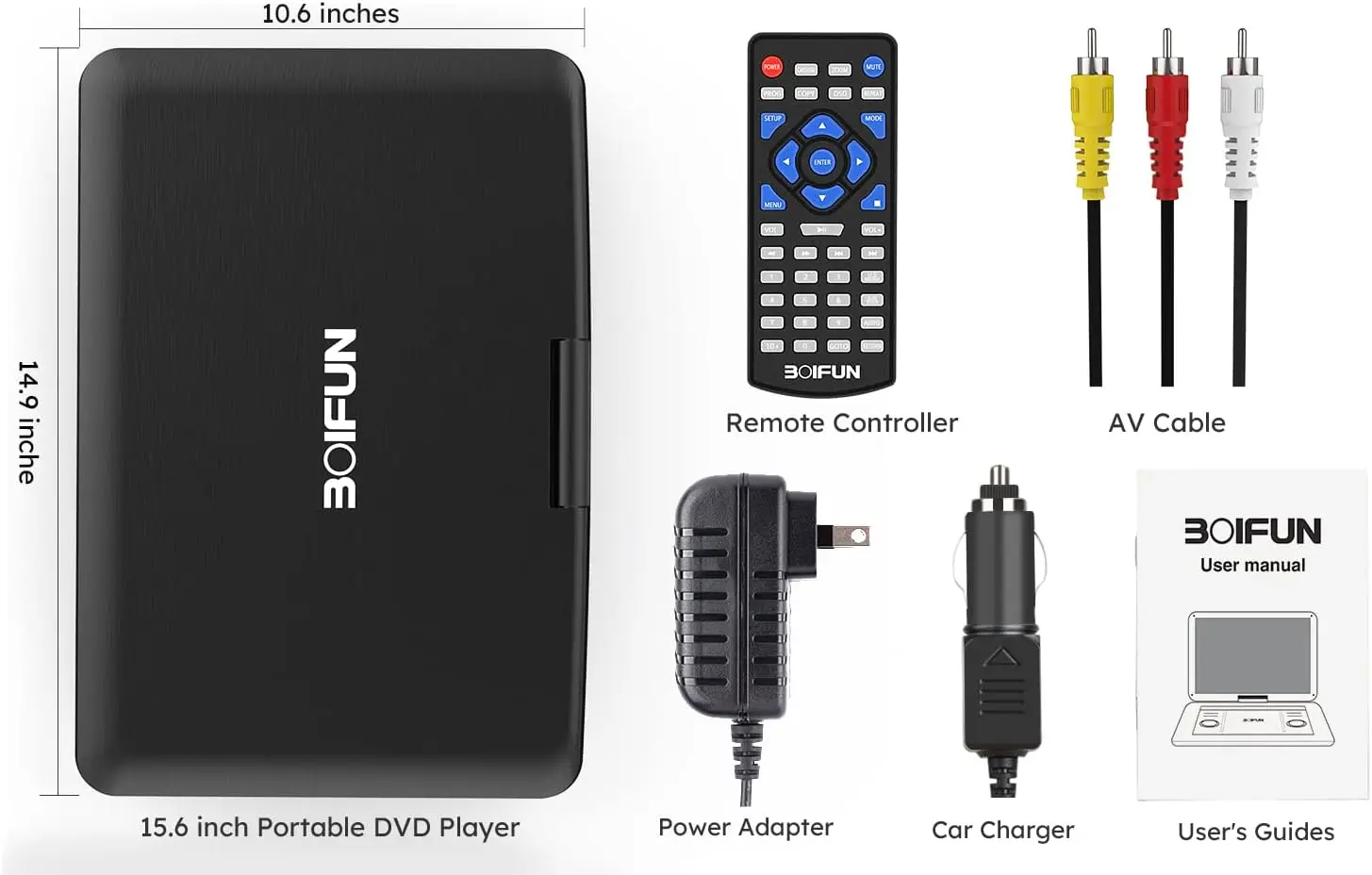 17.5" Portable DVD Player with 15.6" Large HD Screen, 6 Hours Rechargeable Battery, Support USB/SD Card/Sync TV Region Free